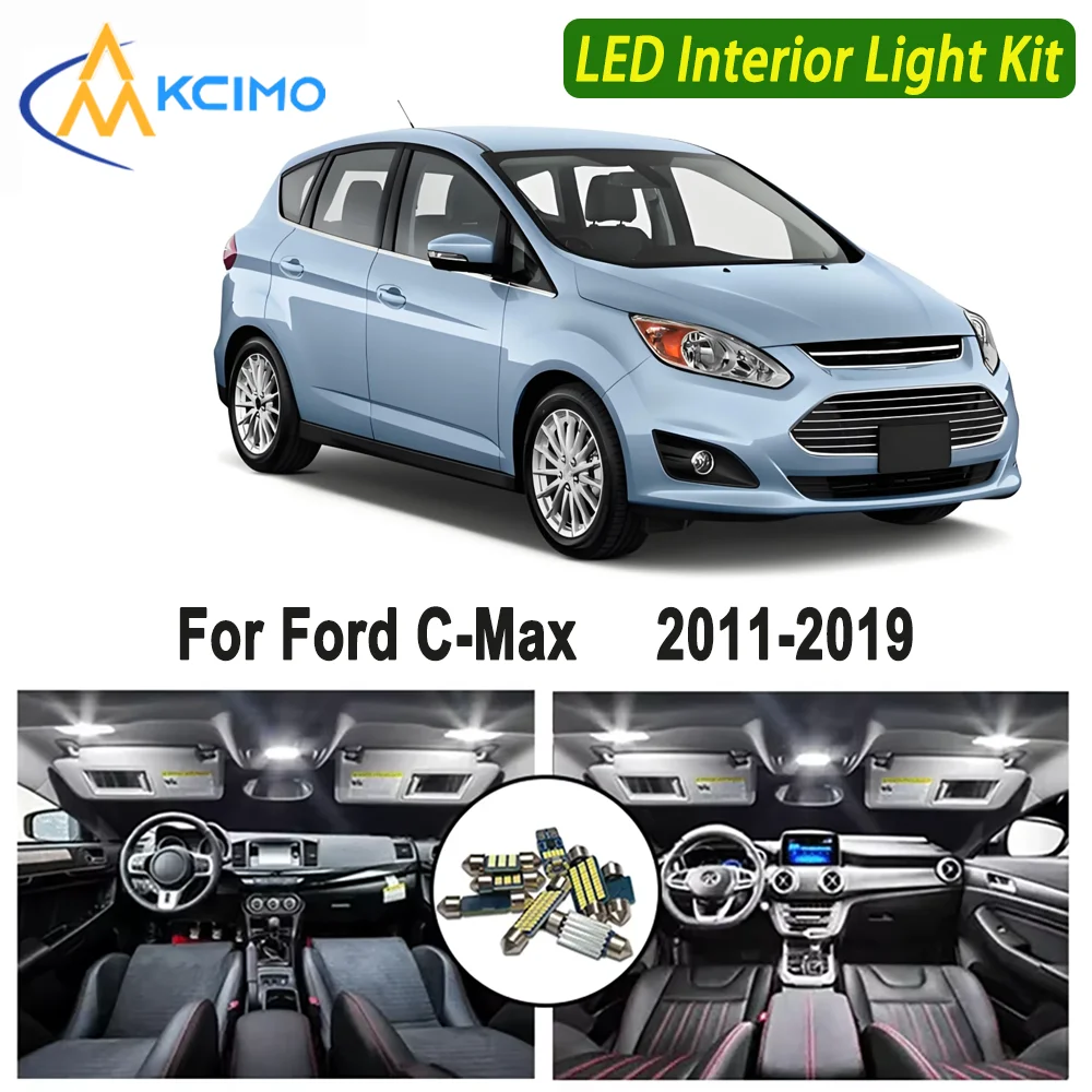 

Kcimo LED For Ford C-Max 2011 2012 2013 2014 2015 2016 2017 2018 2019 Premium Bright LED Interior Dome Map Trunk Light Kit Car