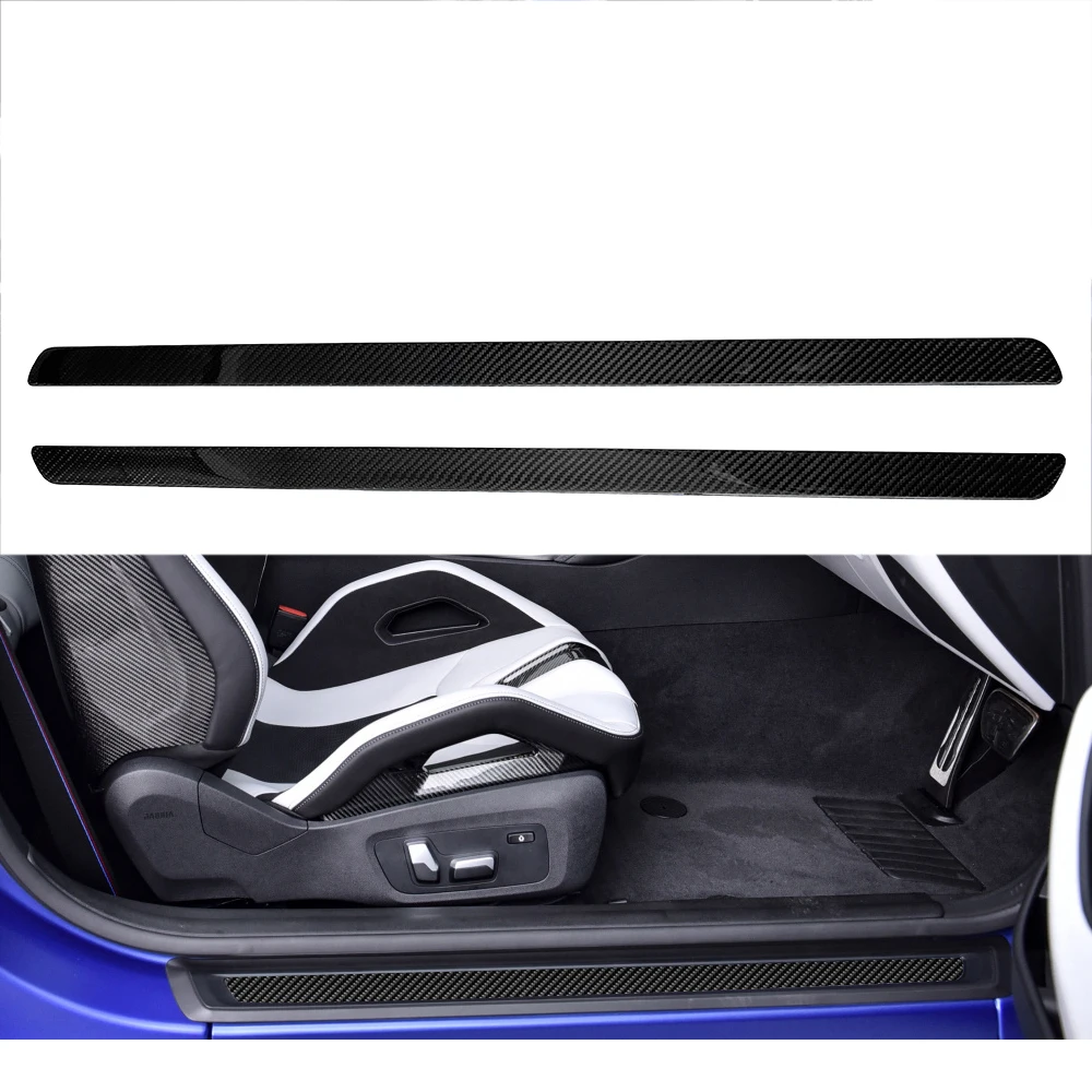 

For BMW M4 G82 G83 2021 2022 2-door Coupe Real Dry Carbon Car Door Sill Scuff Plate Guard Threshold Cover Trim