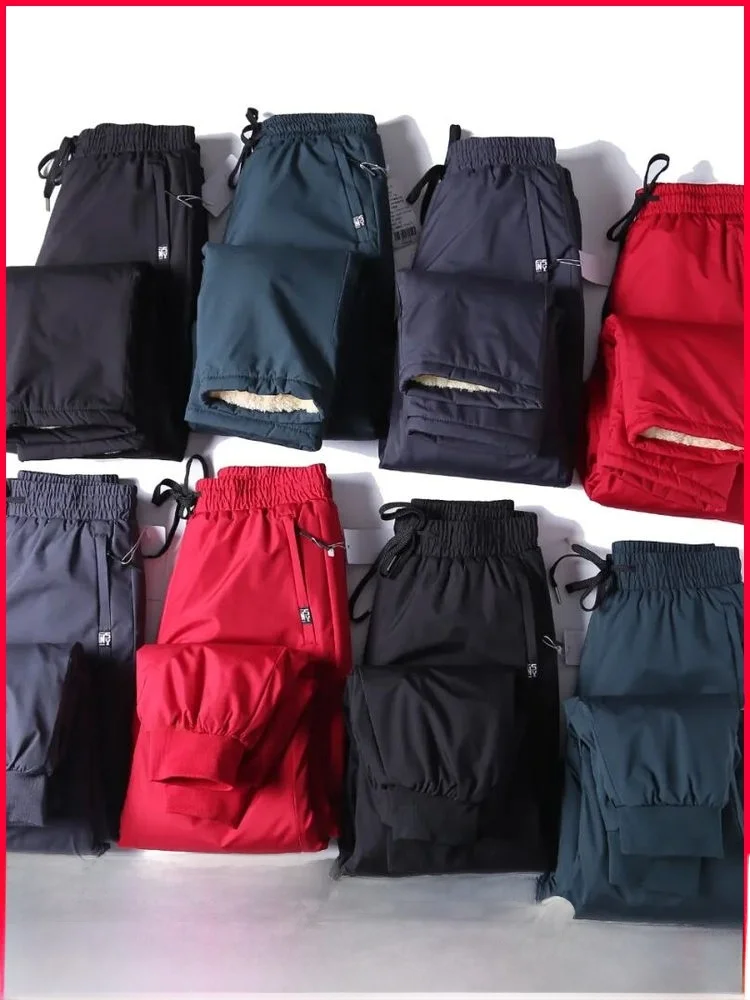 

Thiened Fce Lined Autumn Winter Warm Casual Long Pants Tee Layers Thi Cotton Pants Youth Faion Loose Fit Polyester