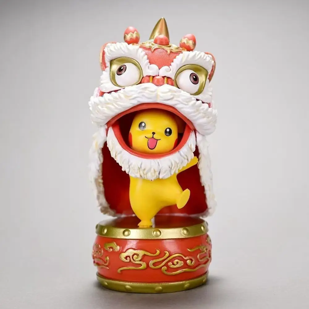 

Pokemon Pikachu Lion Dance Chinese New Year Fortune Lucky GK Figurine Statue Model Collectible Gift Decor