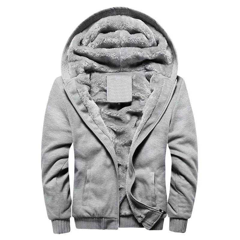 2026 Men's Zip Up Running Jacket Hoodie Heavyweight Winter Sportswear Sweatshirt Fleece Sherpa Lined Warm Tracksuit Jacket