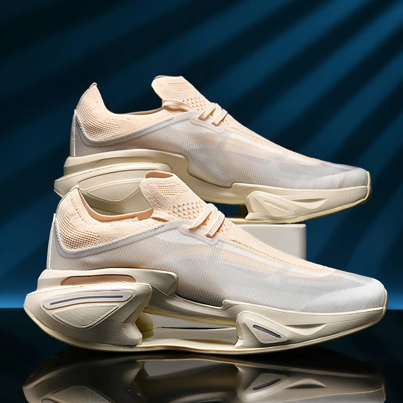 Couple High Quality Elastic Speed Running Shoes Men's Carbon Plate Sports Shoes Women Professional Shock-Absorbing Tennis Casual