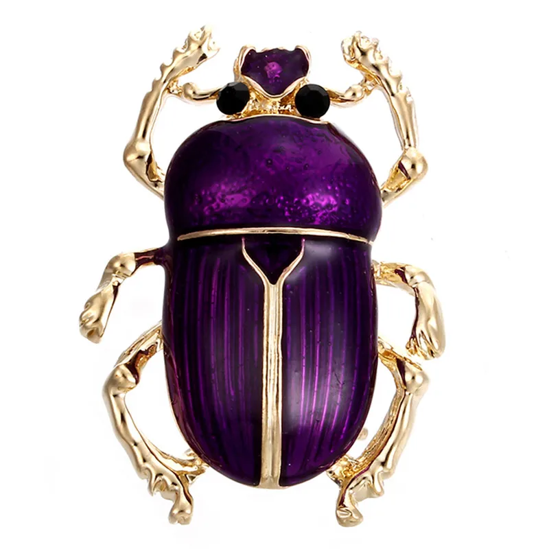 Vintage Lady Brooch Beetle Enamel Animal Insect Shirt Brooch Pin Women Jewelry