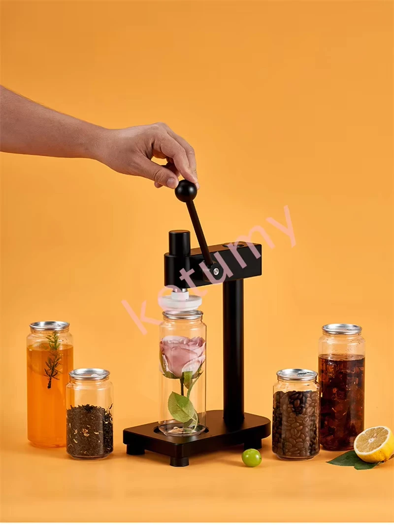 Máquina Selladora Manual y Automática para Latas de Té con Leche Comercial, Selladora Manual de Latas Desechables