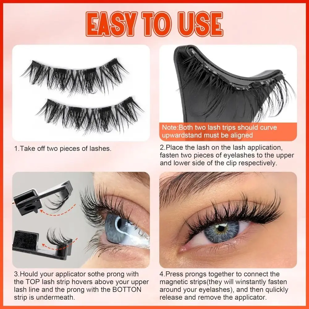 No Glue Magnetic Eyelashes Natural Look Eyeliner Needed Magnetic Lashes Reusable Look Like Extensions False Eyelashes