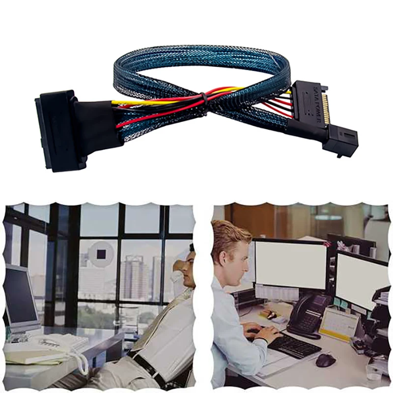 كابل SAS 3.0 إلى U.2 SFF8643-SFF8639 (1-1) كابل بيانات SAS سعة 12 جيجابايت/ثانية كابل نقل SAS صغير عالي الدقة عالي السرعة
