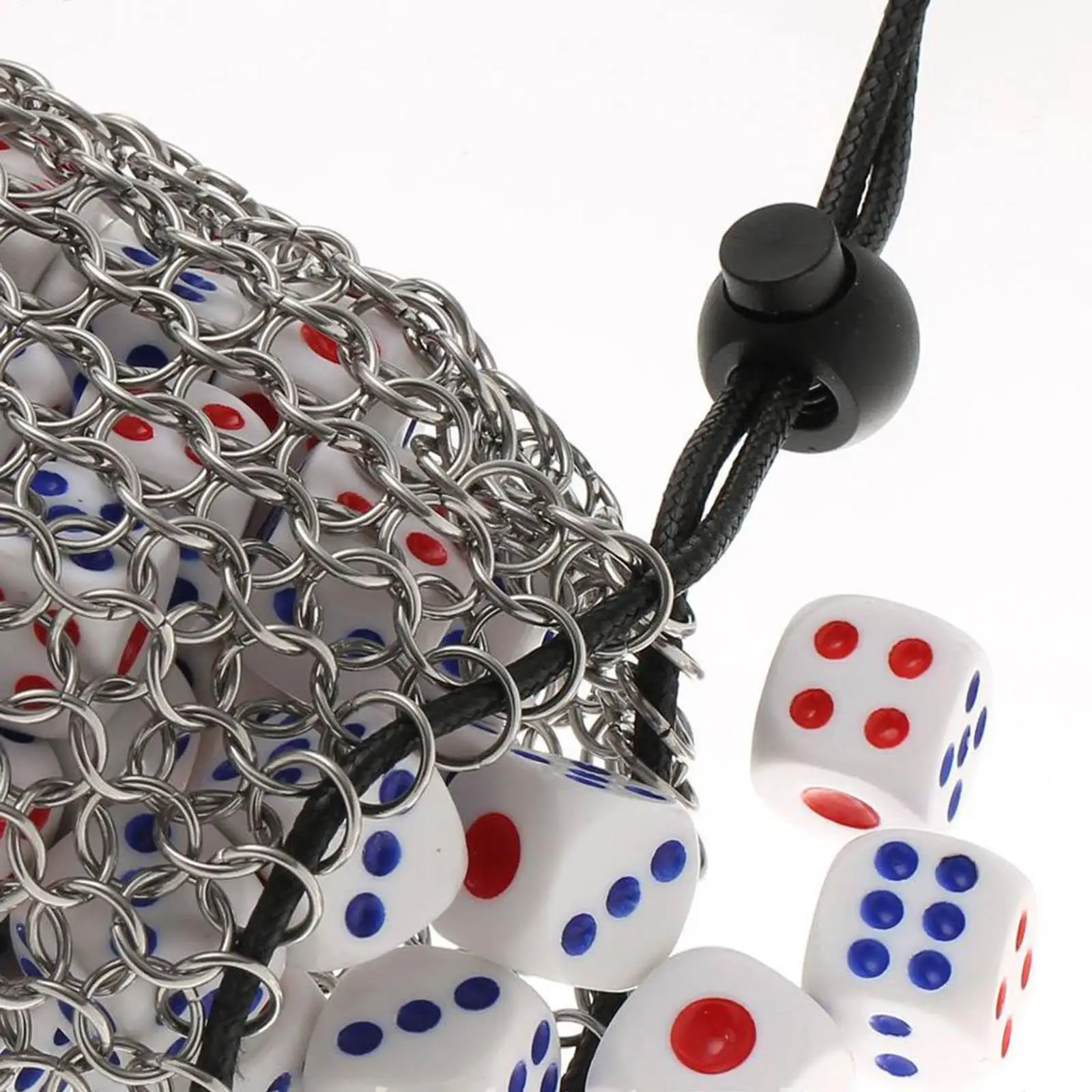 

Drawstring Dice Bag Stainless Steel Pocket Pouch Lightweight Jewelry Box for Tabletop Game Players