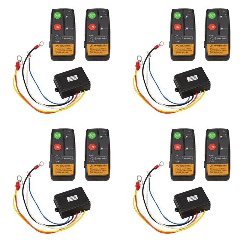 AB56-8X 24V 50Ft Auto Wireless Console Winch Remote Control Car Manual Transmitter Button Console For Car Atv Suv Truck
