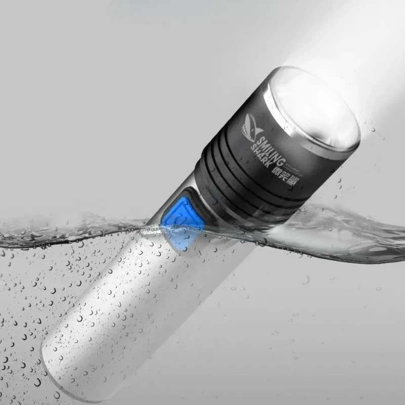 SMILING SHARK USB Rechargeable Flashlight High Lumen Super Bright IPX6 Waterproof Multifunctional Portable Torch 615