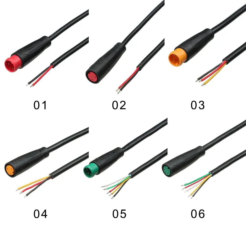 Cable opcional de 6 estilos para Ebike Bafang, conector Base, Pin de visualización, conector impermeable, Cable de 2/3/4/5/6 pines