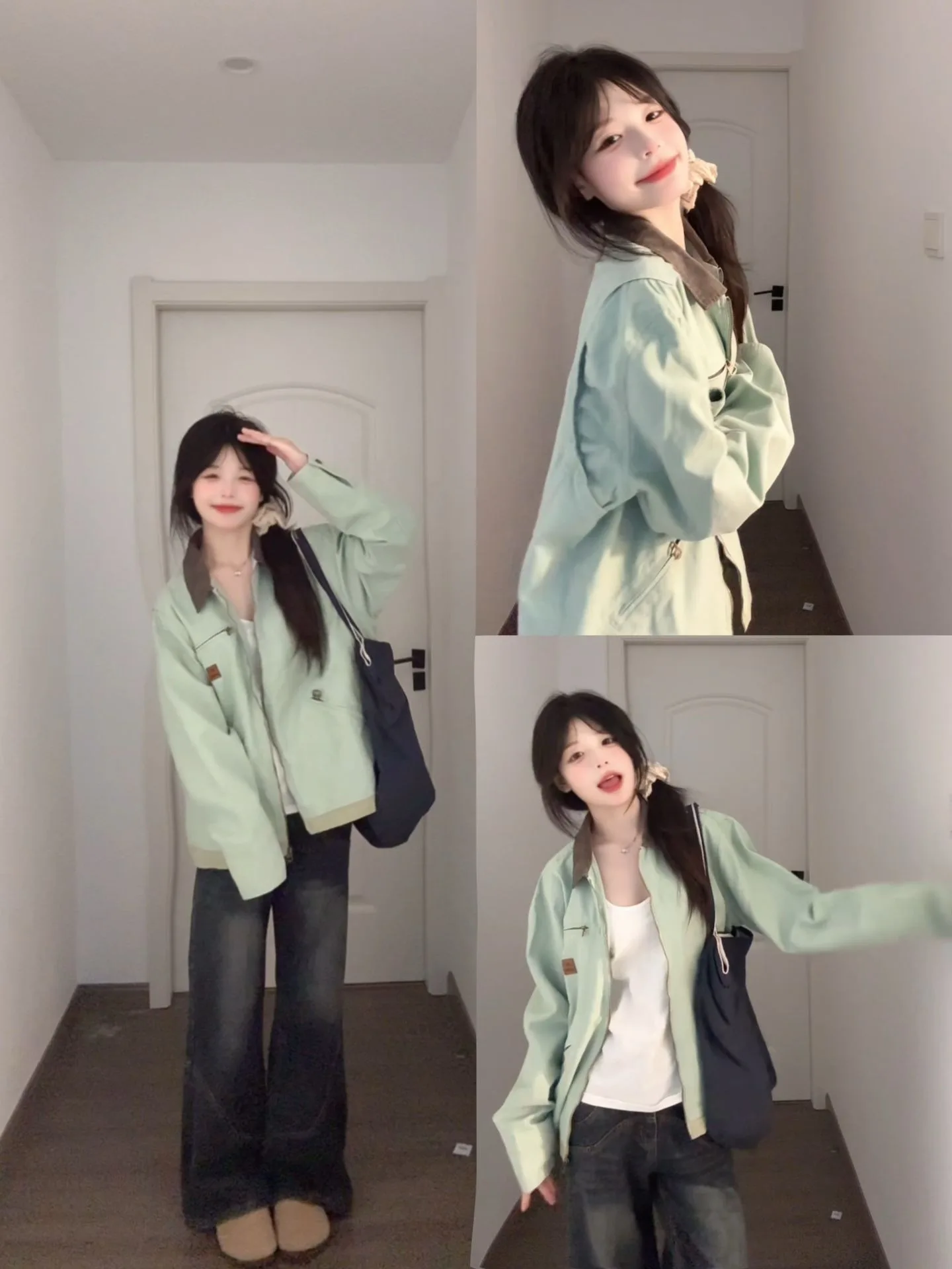 Giacche corte Donna Moda donna Impermeabile antivento Bottone esterno Tasca frontale Capispalla stile donna puro semplice di base