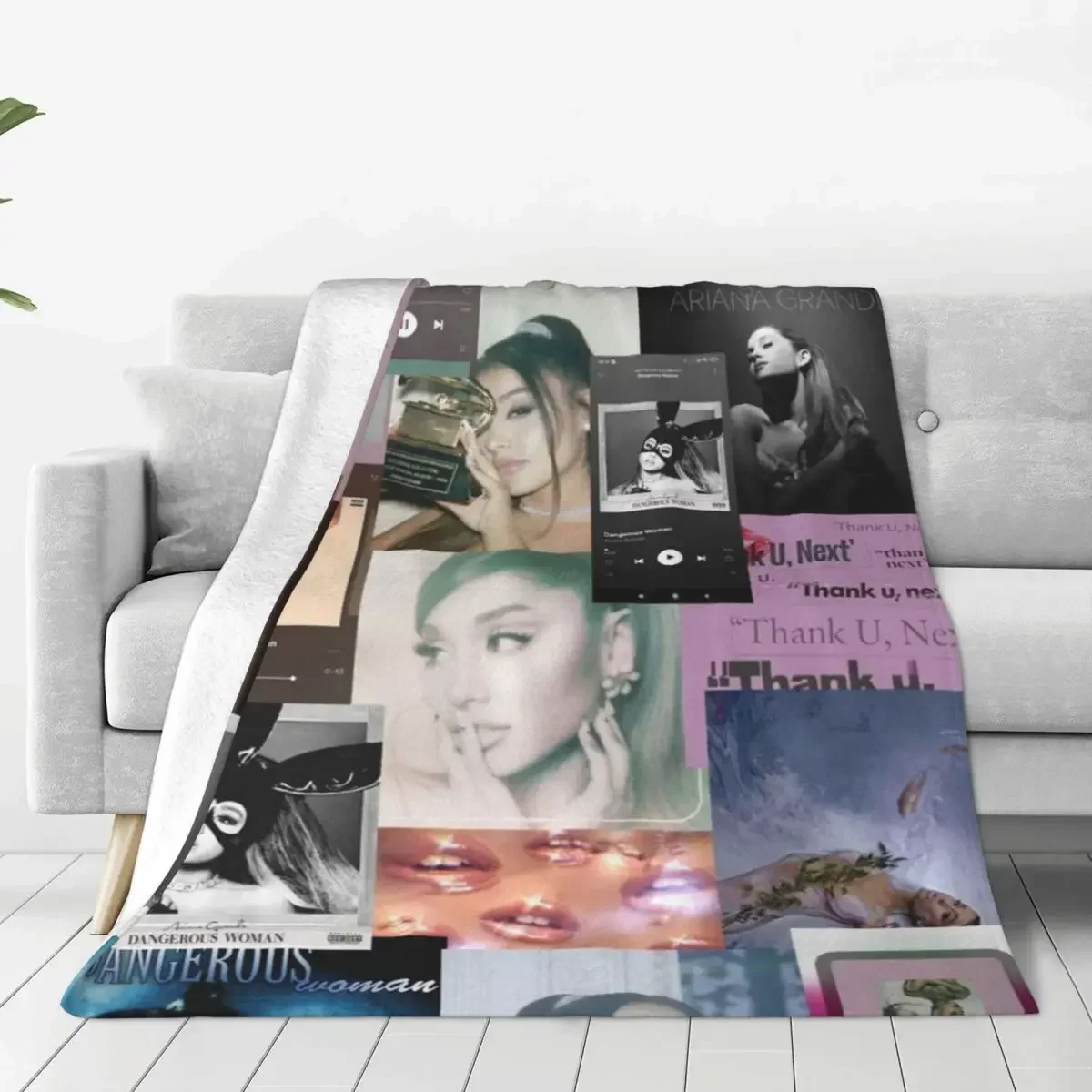 

A-Arianas Music Album Blanket G-Grandes Photo Travelling Flannel Throw Blanket Super Warm Chair Sofa Bed Custom Bedspread Gift