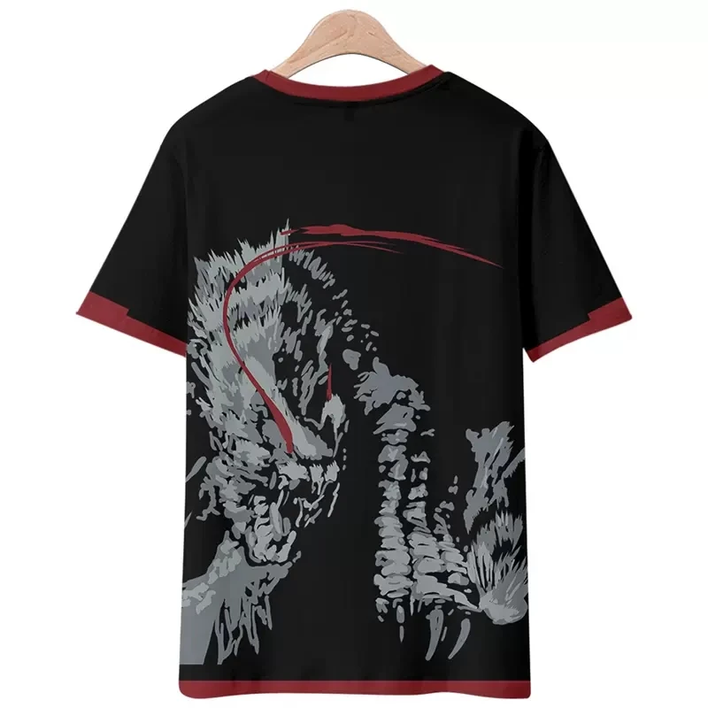 2024 NEW Anime Summer Unisex Loose Haori Shirt Vest Tops Monster Hunter Nargacuga T-Shirt Shorts Cosplay Costume Student