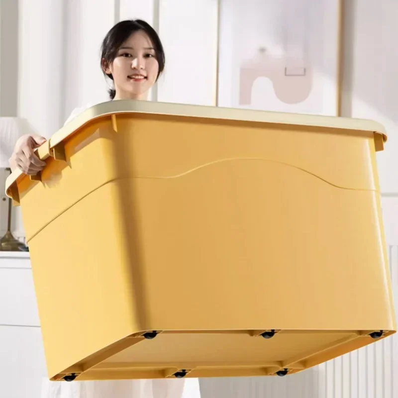 

Очень большой пластиковый ящик для хранения, прочный усиленный передвижной органайзер для домашней одежды, прочный контейнер для хранения