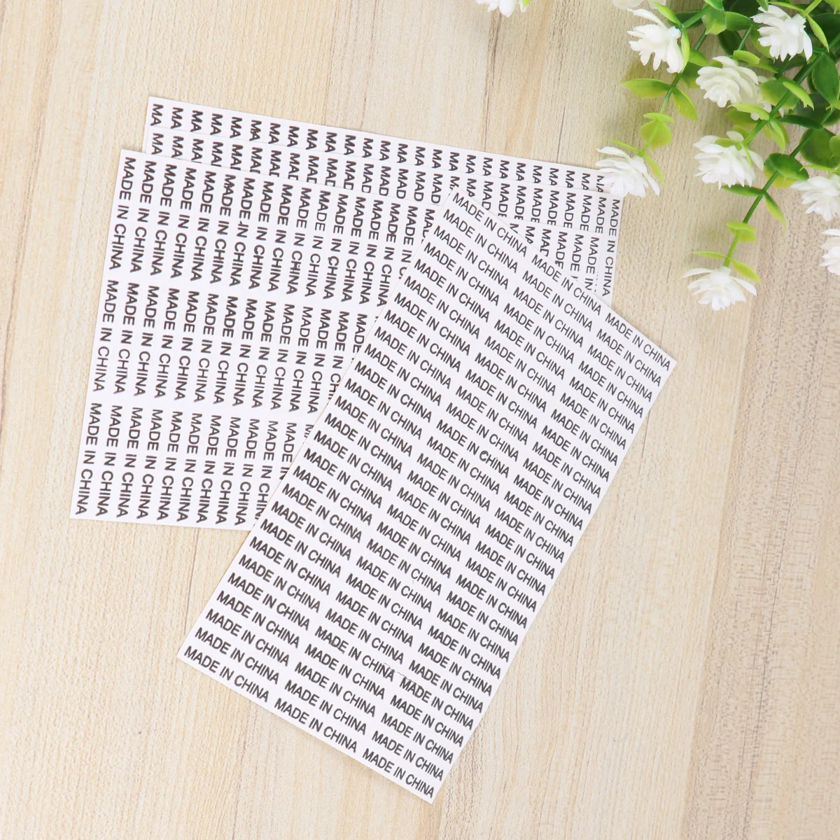 

14440 pcs White Background Black Text Stickers Waterproof Self Adhesive Made In China Labels For Packaging Imported Products