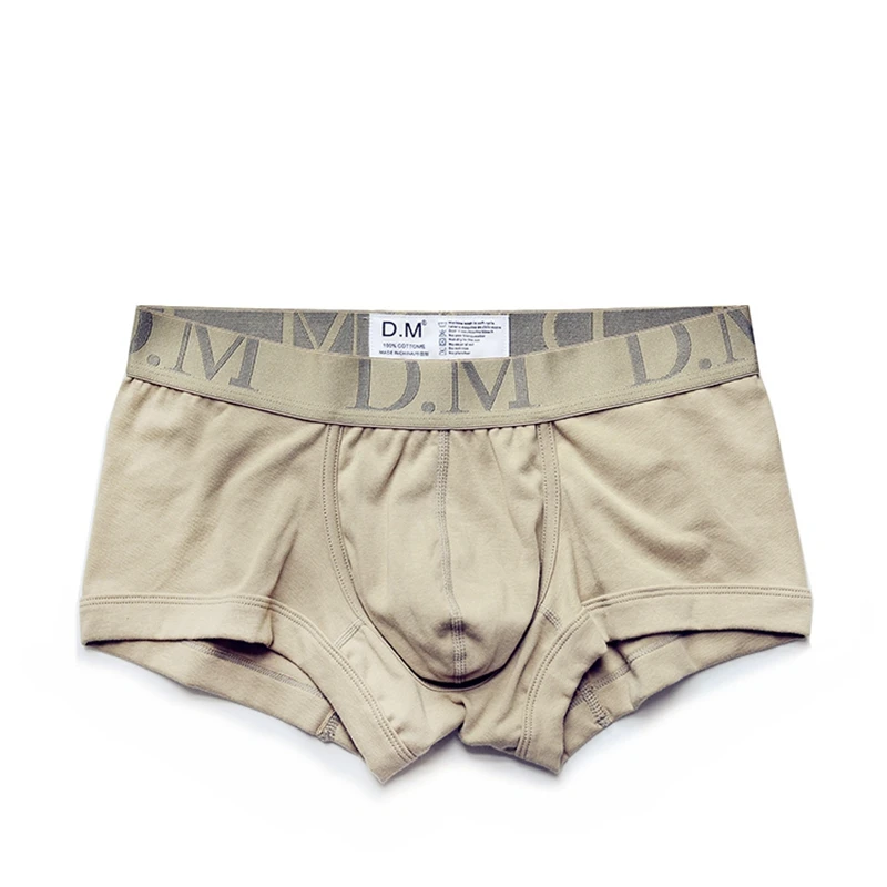 Men's Boxer Briefs Simple Cotton Sexy Underpants Low Waist Shorts Fashion Sexy Underwear for Men Comfortable Penis Pouch Wear