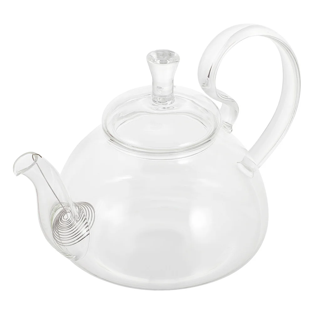 

Clear Glass Teapot Large Capacity Sturdy Handle Heatproof Teaware for Home Office Restaurant Hotel Tea House Brewing