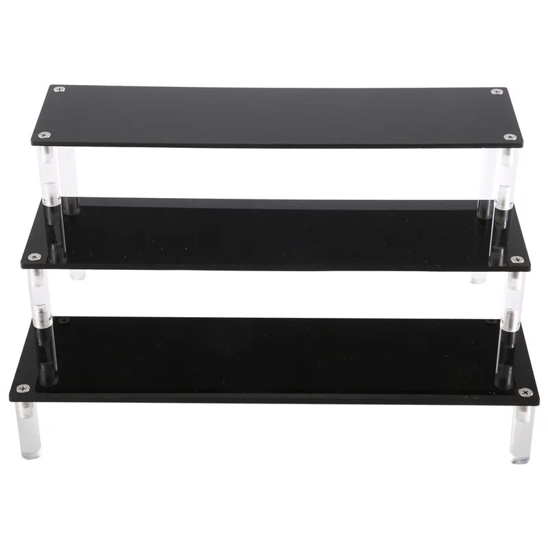 حامل عرض كب كيك أكريليك من طبقات ABHZ-3، رف منظم المجموعة، حامل الحلويات ورافعات عرض مستحضرات التجميل