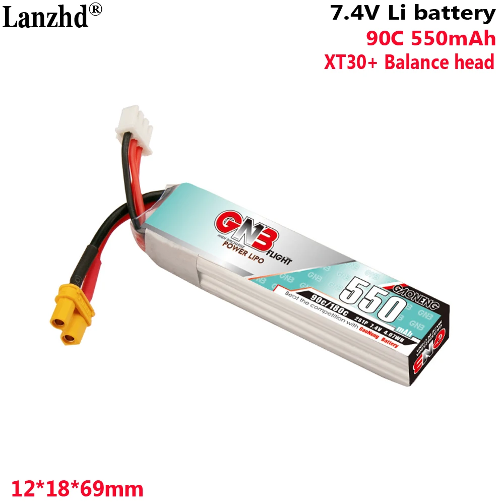 

550mAh 2S1P 7.4V LiPo 90C For mini FPV model aircraft Drone Remote Control Model Lithium Battery Model Car RC toy cell