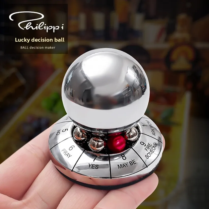 

Zinc Alloy Lucky Ball Rotating Metal Decision Ball Creative Destiny Decision Ornament Handicraft Lucky Decision Ball