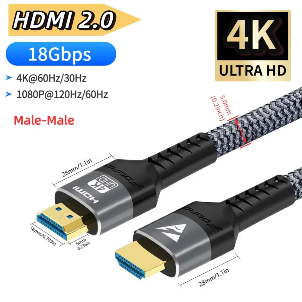 16K HDMI 2.2 96Gbps Cable (8K@120Hz, 4K@240Hz)