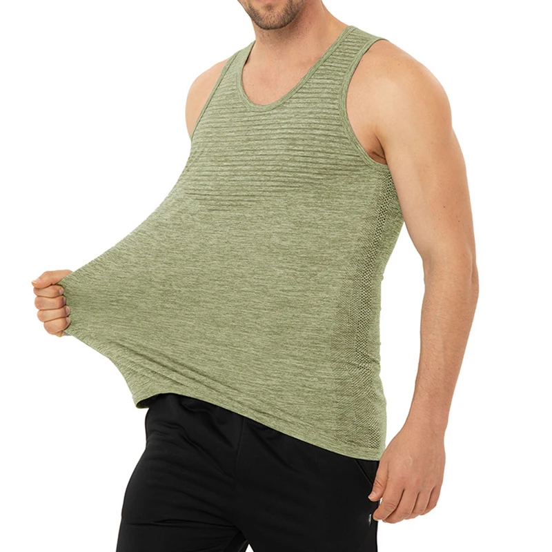 

(S-2XL) Жилет для бега, мужские майки для тренировок в тренажерном зале, быстросохнущая дышащая бесшовная спортивная рубашка, мужская спортивная компрессионная спортивная одежда