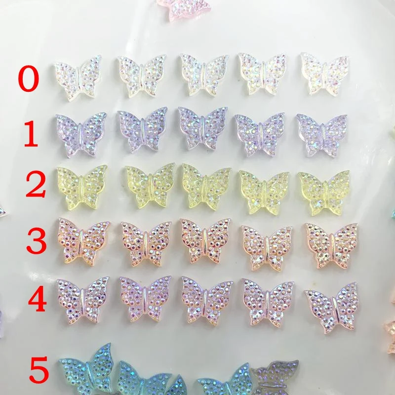 Wholesale jewelry accessories butterfly resin Rhinestones Making DIY Scrapbook crafts Nail Art Design 10*12mm 2000pcs -HQ18