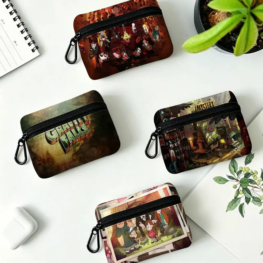 Cartoon G-Gravity F-Falls Wear-resistant Oxford Cloth Coin Purse Portable Backpack Hanging Card Storage Bag
