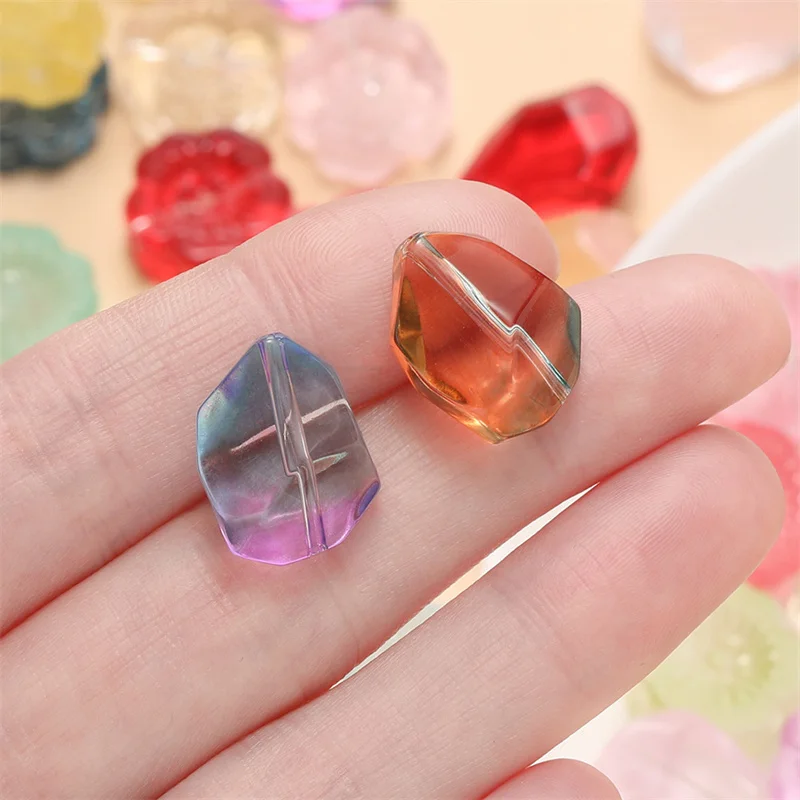 16x13MM Irregular Multi Faceted Glass Crystal Beads Straight Holes Spaced Beads For Jewelry Making DIY Necklace Bracelet
