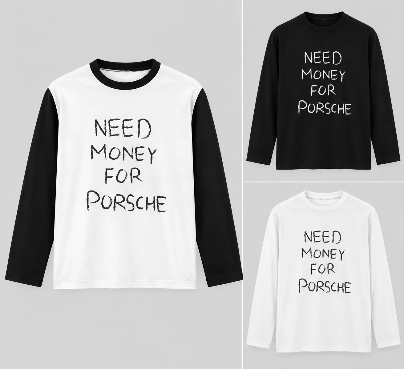 Funny Slogan Need Money For Big Villa Print, Oversized Loose Fit, 90s Retro Y2K Harajuku Style Casual Top for Men Women Kids