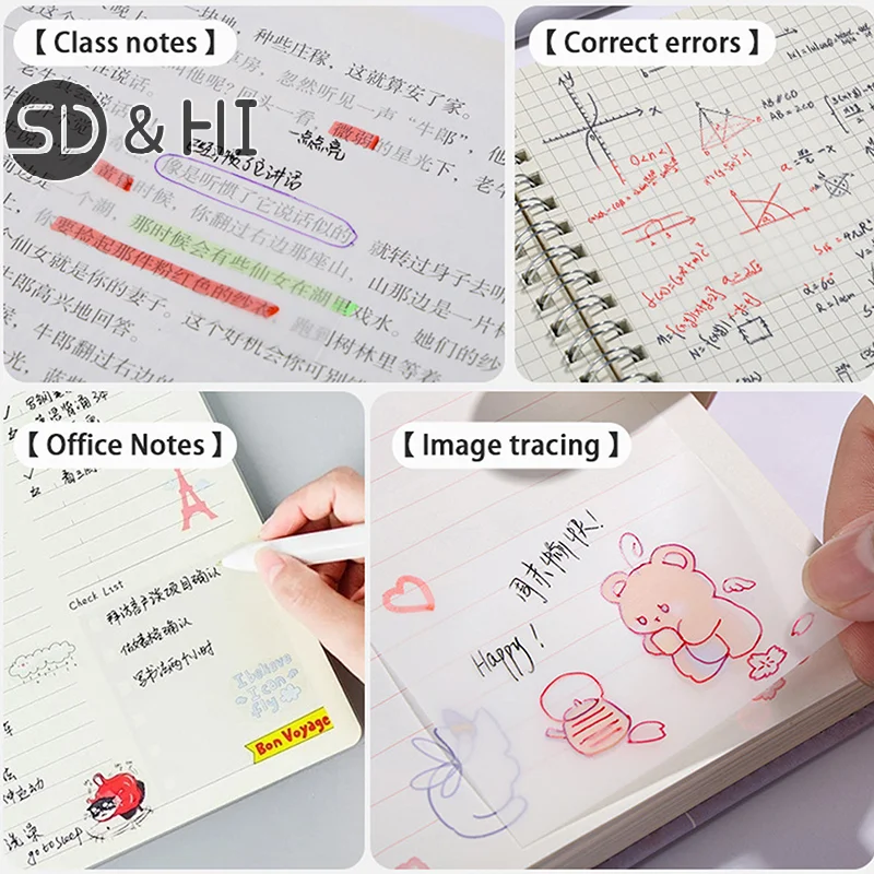 5Pcs Simple Solid Color Self-Adhesive Sticky Notes Notepad High-quality Sticker Notepad Office School Stationery Accessories