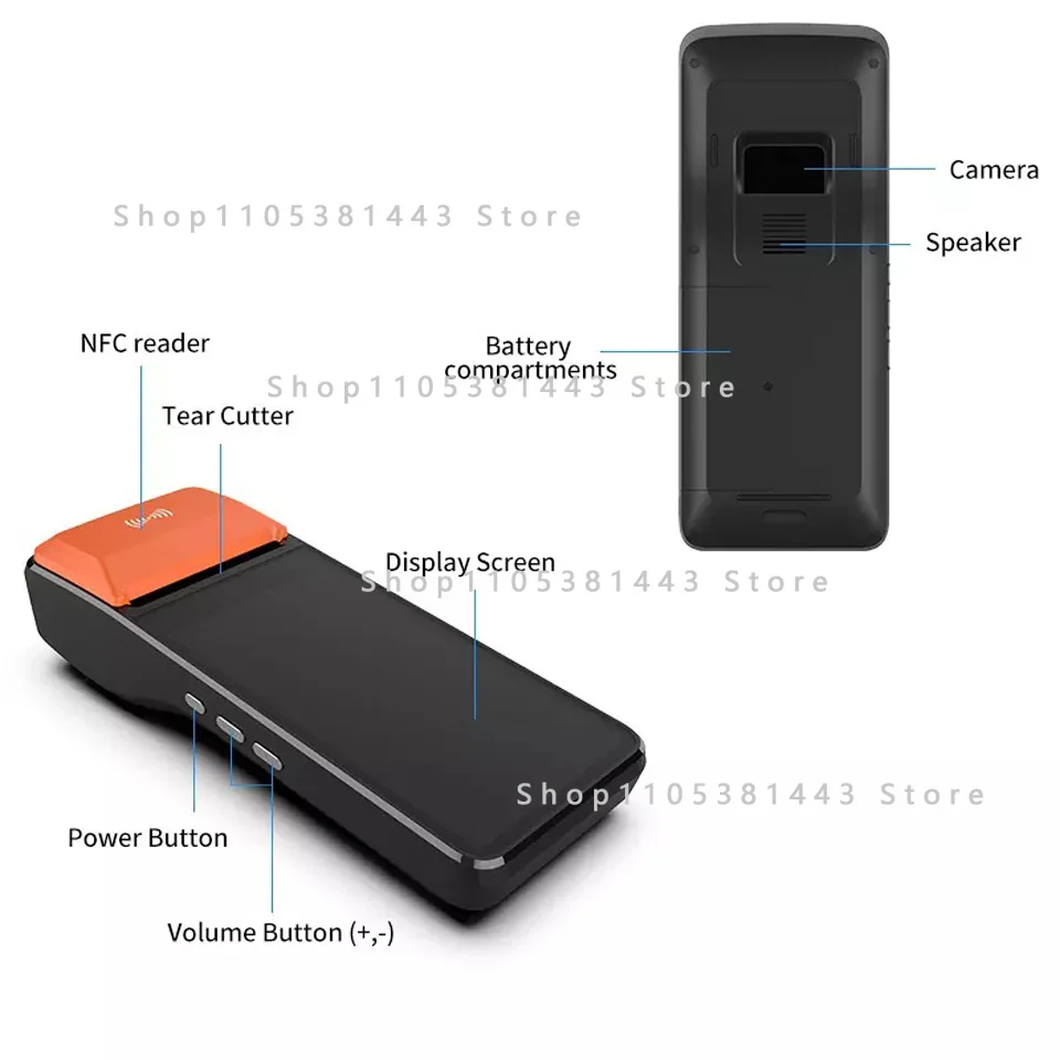 3G 4G Cash Register Cashier Handheld Android Pos Terminal Point of Sale Mini Pos Systems Mobile Billing Pos Machine