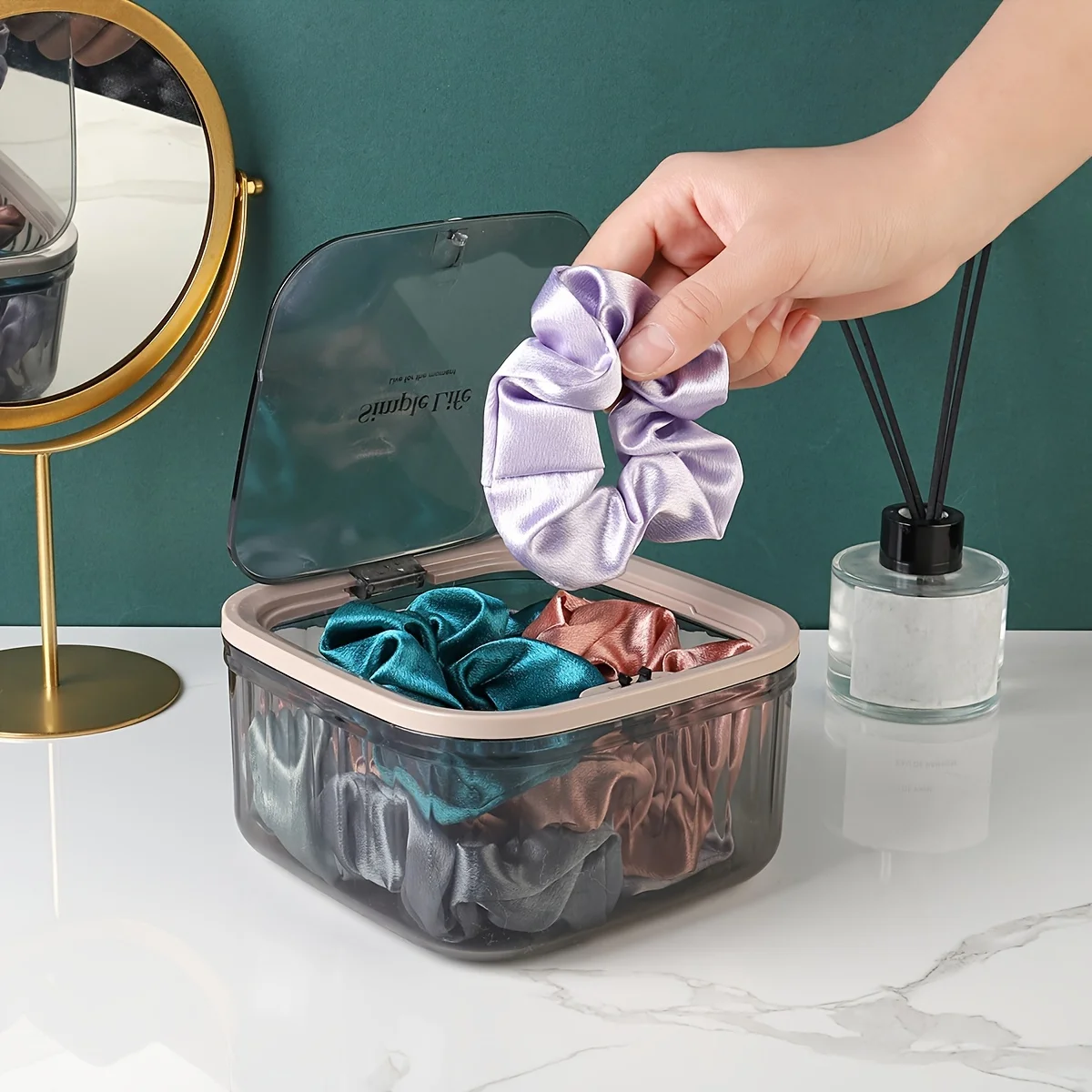 Hair Accessories Organizer, Clear Hair Tie Organizer for Headband, Bows, Makeup Remover Pads,Storage Cotton Swab Organization