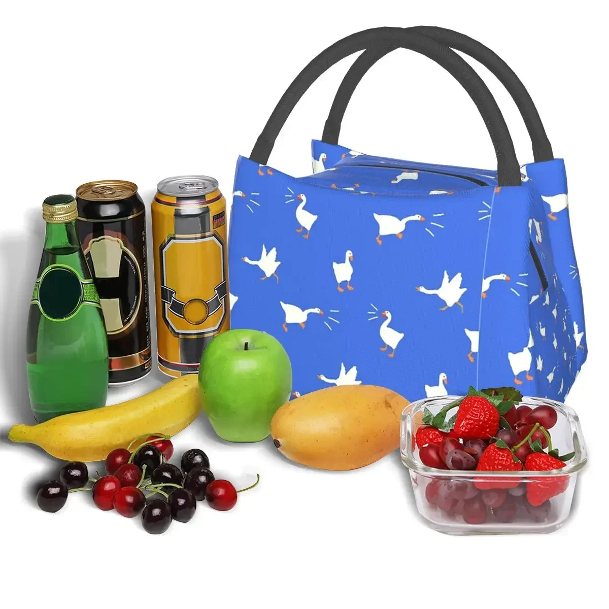 Untitled Goose Game Lunchtassen Geïsoleerde Bento Box Lekvrije Lunch Tote Picknickzakken Koeler Thermische Tas voor Vrouw Kinderen Reizen