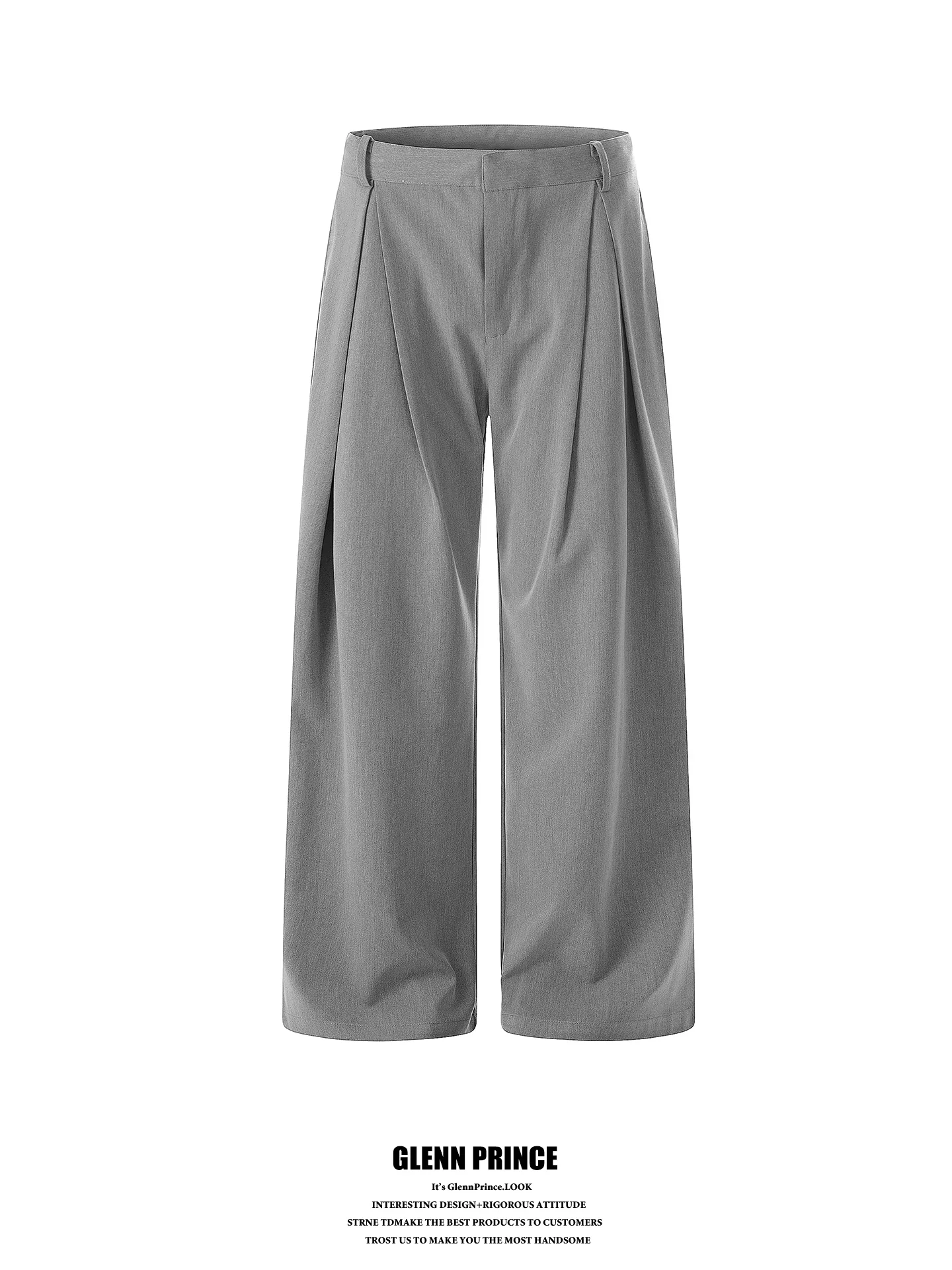 

Classic Retro Double Layer Pleat Knife West Pants Men Commute Versatile CleanFit Casual Pants 3D Modeling Youth Trend Polyest...