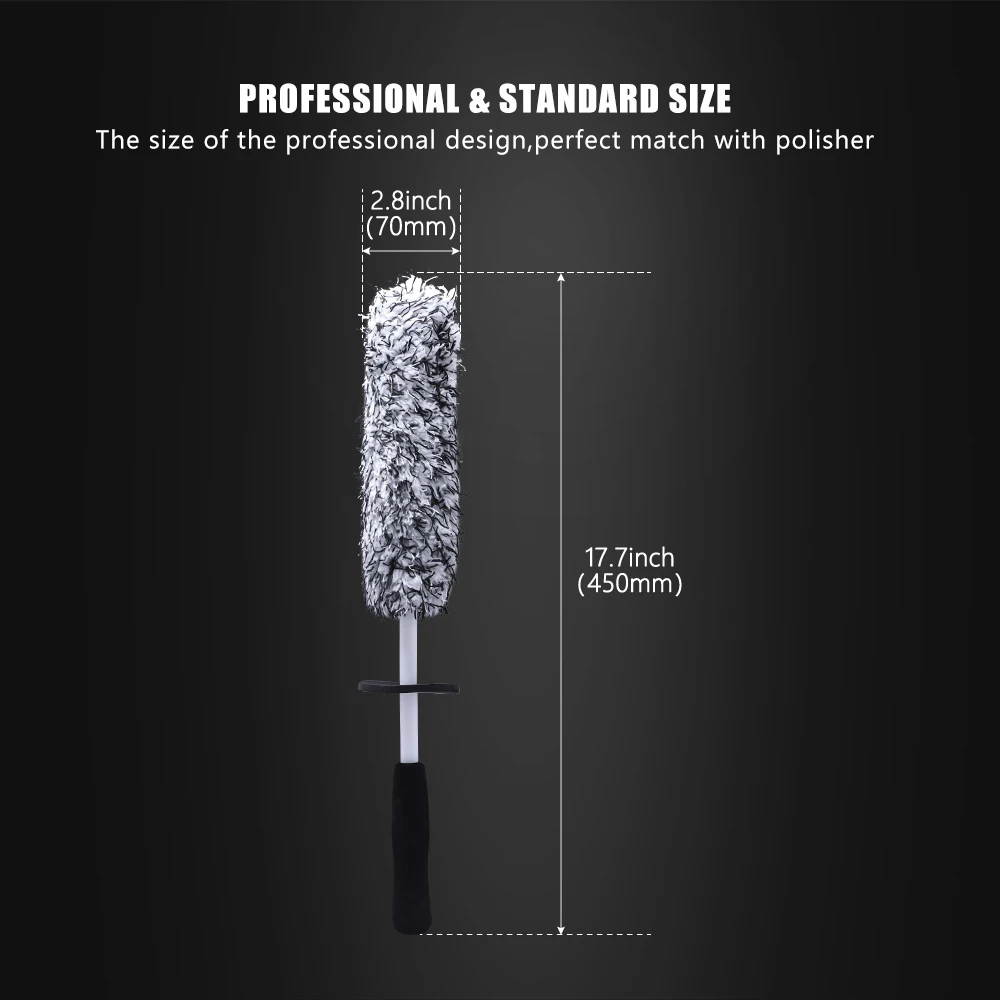 Car Wheel Cleaning Tire Brush Microfiber Car Long Reach Wheel Rim Detailing Brush Non Scratch Motorbike Rim Care Washing Tool