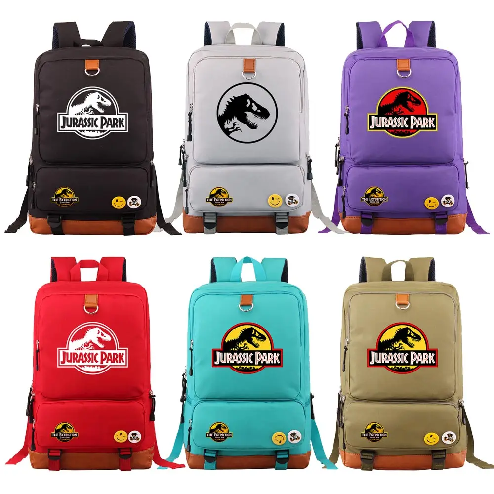 Mode Abenteuer Dinosaurier Jurassic Park Welt Junge Mädchen Buch Schult asche Frauen Bagpack Teenager Schult aschen Student Rucksack