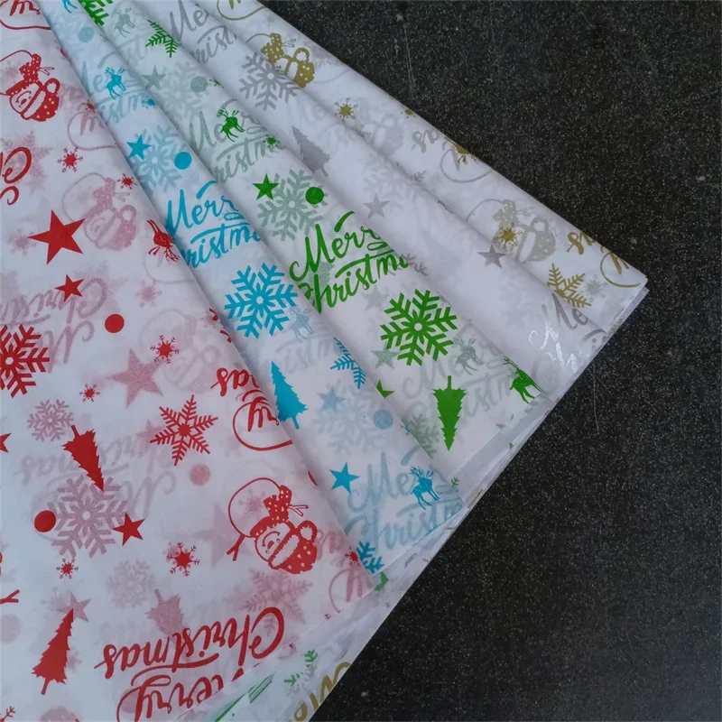 10 Sheets Christmas Gift Wrapping Paper Flower Bouquet Packing DIY Tissue Paper New Year Wedding Party Decoration Supplies