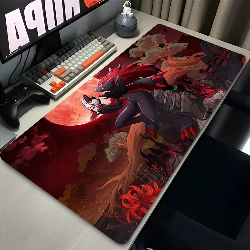 Gaming-Mauspad, Computerzubehör, P-Pokemon Zoroark-Mauspad, Gummi, rutschfest, Tastaturpad, Büro, PC, Gamer, Schrank, Schreibtischunterlage