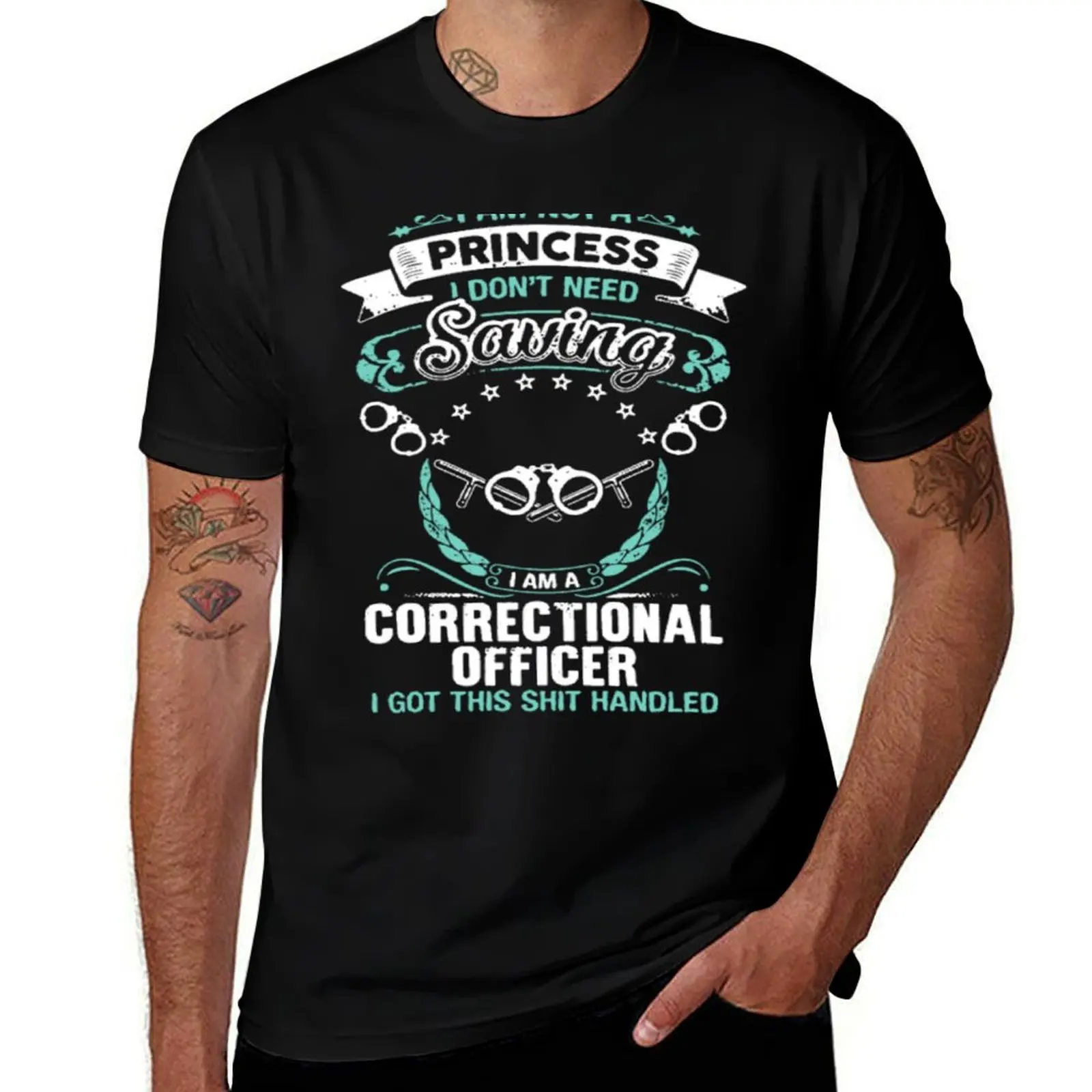 Correctional Officer Saving Princess Handled Tshirt T-Shirt Lightweight Running T-Shirt