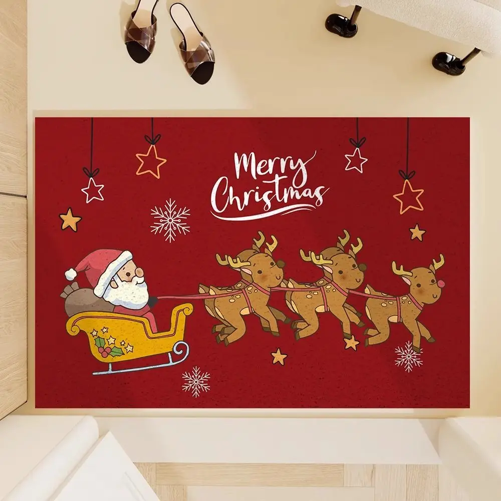 Christmas Entrance Door Wire Circle Floor Mat, Wear-Resistant Foot Mat At The Entrance, Rubbing Soil Mat, Anti Slip Carpet