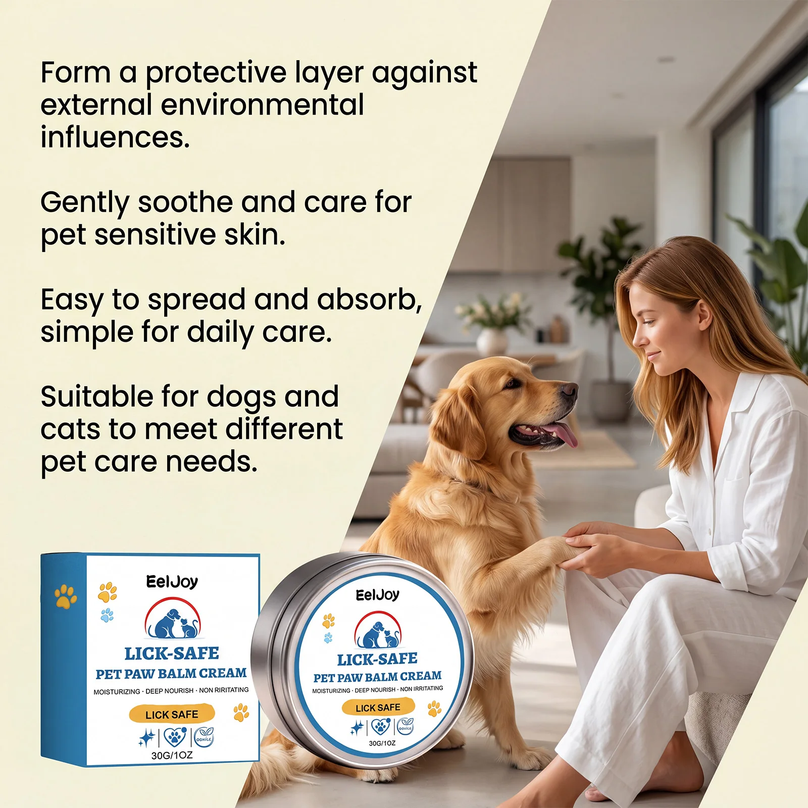 Pet Paw Nose Balm Moisturizing Deep Nourishing Soothe Dry Skin Repair Cracked Paws Foot Protection Gentle Cat Dog Paw Care Cream view 2