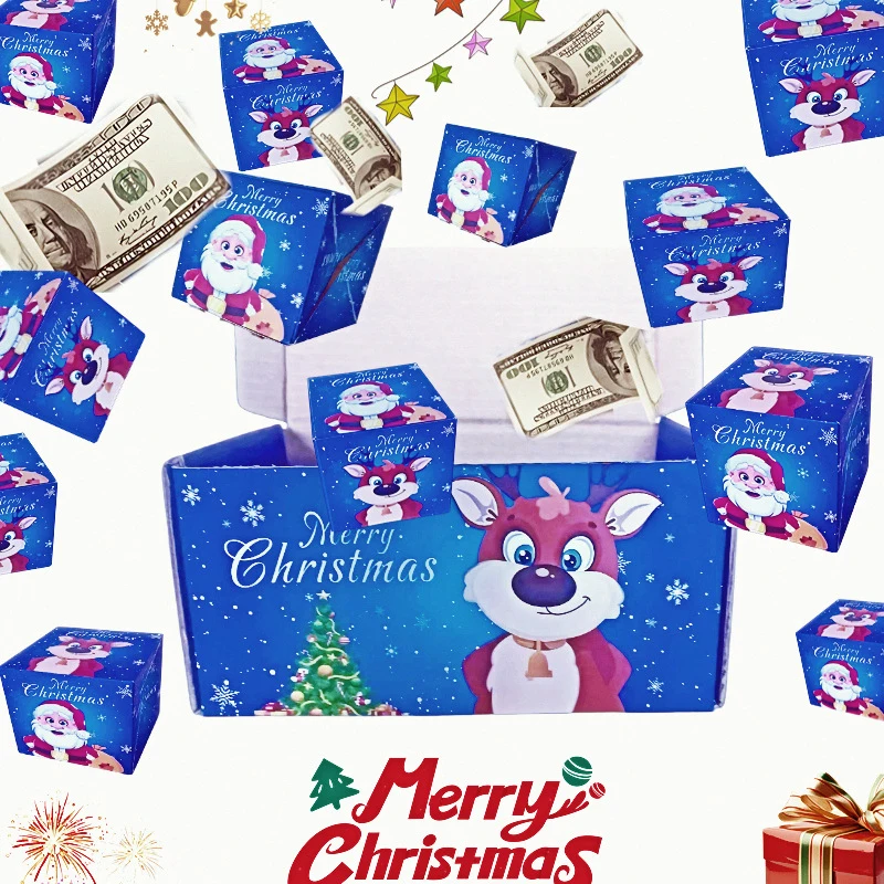 

Holiday Cash Pop-Up Box, Collapsible Unveil Christmas Gift, Surprise Explosion Container