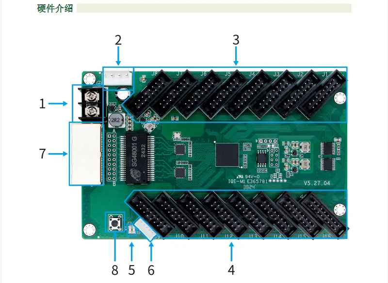 Zh T16plus Led Display Receiving Card Driver Module With Built In Hub75 Interface High Refresh Rate For Indoor Outdoor Projects