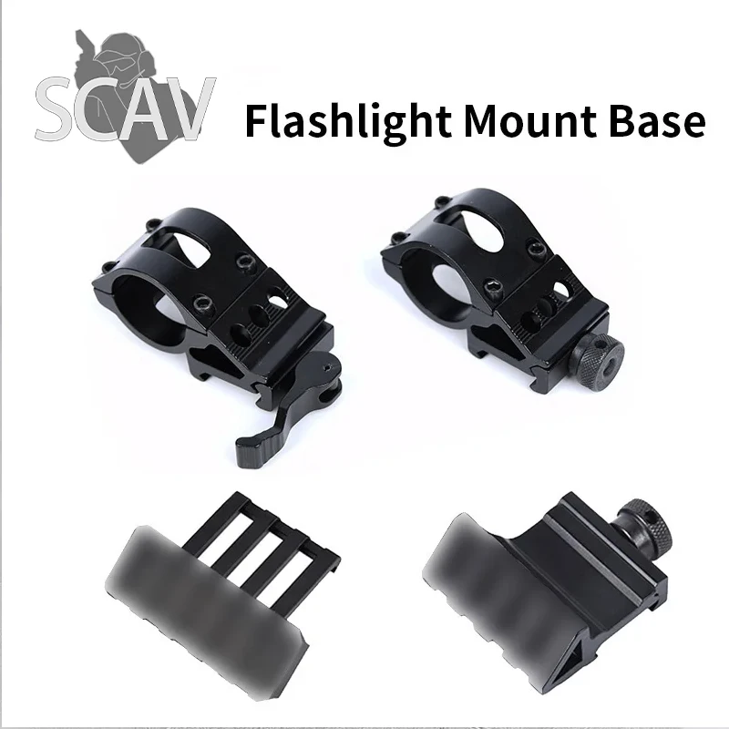 Metal Tactical Flashlight Mount Base 22-27mm Quick Removal Lamp Support 45 Degree Flashlight Mounting Base Hunting Accessory