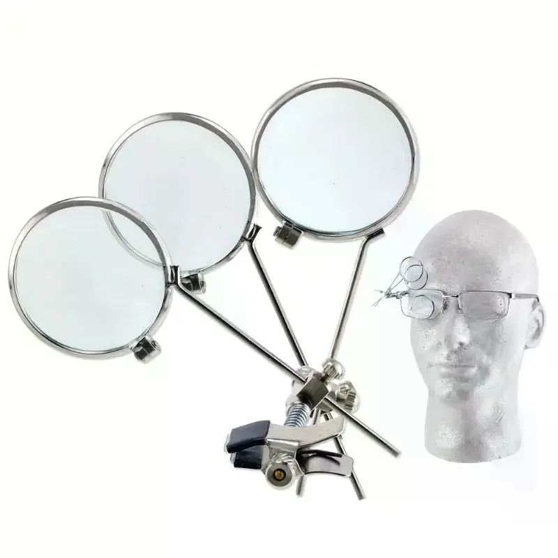 Jewellery Watch Detail Making Repair Tool Jeweller's Eye Loupe Triple Ocular Loupe Clip On Eye Glasses Magnifier