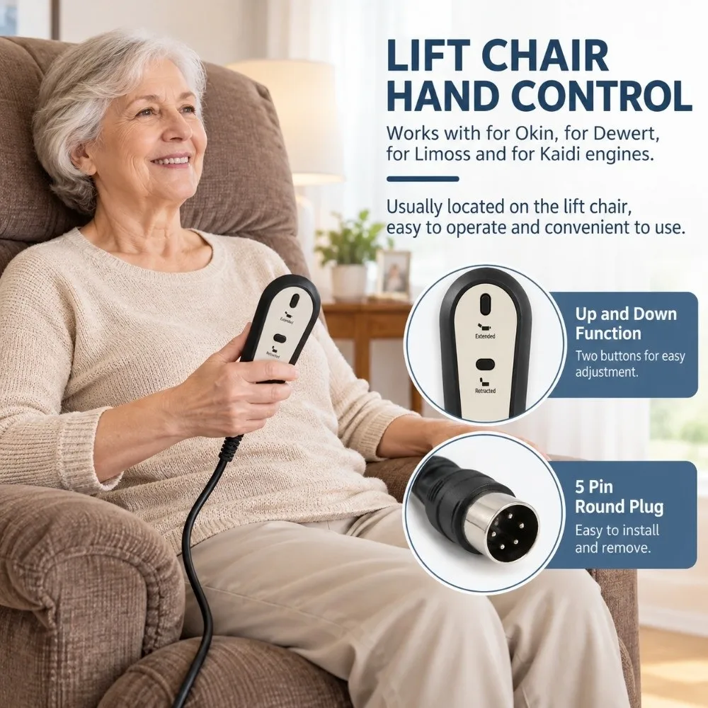 Flexible 5 Pin Power Recliner Controller Easy Install Rugged Hand Controller Remote Handset Controller Replacement