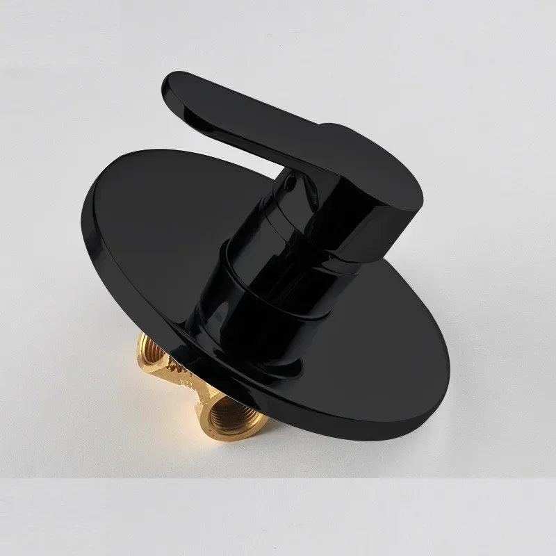 

2 Inlet 1 Outlet Wall Mounted Bath Shower Mixer Valve Black Brass Concealed Shower Faucet Hot Cold ,Mixing Valve