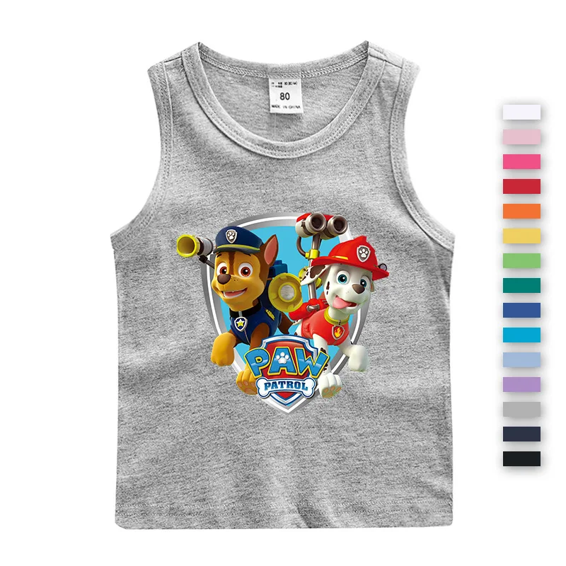 Paw Patrol Cotton T-shirt for Chlidren Girl Clothes Spin Master Vest Kids Clothing for Boys Tops Anime Printed Fashionable Tees