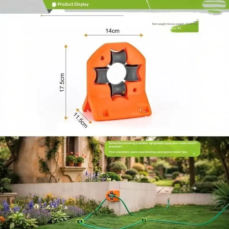 Easy Maintain Outdoor Garden Hose Guide Bracket Wall Corner Anti-Skid Pipe Positioning Roller for Patio Gardening